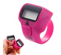 Digital Finger Ring Tasbeeh Tasbih Tally Counter Timer Religious Knitting Row Electronic Digital Tasbeeh Tasbih Tally Counter Timer Beads for Islam Muslim Prayer Golf Player (Rose red)