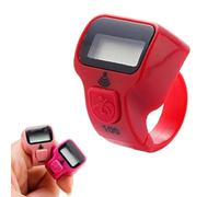 Digital Finger Tally Counter, Tasbeeh Counter Finger Ring Electronic Digital Tasbeeh Tasbih Tally Counter Timer Beads for Islam Muslim Prayer Golf Scoring (Red)