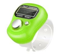 Digital Finger Tally Counter, Tasbeeh Electronic Handheld Clicker Row Counting with LED Display, 5 Digit Portable Knitting Crochet Lap Tracker, Sports (Green)