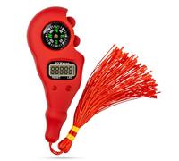 Digital Finger Tasbih with Compass & Night Light - Islamic Prayer Beads Counter, Finger Counter for Dhikr, Meditation, Relaxation, and Healing (Red)