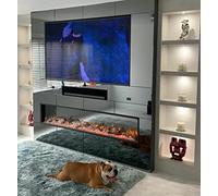 Digital Flames 72 INCH DIGITAL FLAMES Designer Black 1500KW RECESSED Insert 2.5CM Very Thin Border Electric FIRE 2022, Size 1778mm (Length) 336mm (Width) 171mm (Depth)