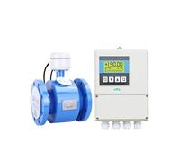 Digital Flow Meter, Split Electromagnetic Flowmeter Pipeline Industrial Sewage Wastewater Stainless Steel Anti-corrosion Intelligent DN80 Meter(DN50 PTFE)