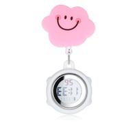 Digital Fob Watches for Nurses Retractable Clip on Nursing Watch with Silicone and Metal Material Elegant Hour Display Not Easy to Break Or Deform for Hospital Workers