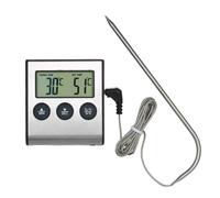 Digital Food Grill Thermometer with LCD Display, Alarm and Timer Function for Kitchen, BBQ, Steak, and Barbecue Cooking