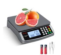 Digital Food Scale 40KG Commercial Kitchen Scale with Weight Grams and Ounces Price Computing Large Counting Scales for Baking Bread Cooking Meat Tare Included USB AA Battery(Silver,40kg/1g)