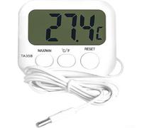 Digital Food Thermometer for mini LCD Display with Long Probe Cable for Kitchen Oven Freezer Monitoring - Precise Reading