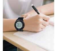 Digital Football Referee Stopwatch Watch with Backlight, 100-Memory Lap Timer, Luminous Dial & Steel for Ring for Sports Timing - 45mm Black Fit