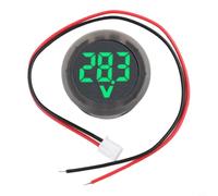 Digital for Voltage Meter DC 4-100V Round Gauge for Automotive Electrical Systems - Blue LED 33.8mm Size(Green)