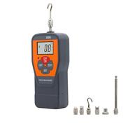 Digital Force Gauge, High Precision Push-Pull Force Measurement, 10-500N Range, Peak Hold Function, Upper & Lower Limit Alarms, Includes 5 Interchangeable Fixtures