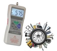 Digital Force Gauge Push Pull Tester 1000 T/s,10N | Includes six interchangeable fixture heads and a protective storage box for versatile testing right out of the box.