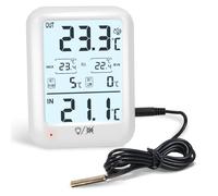 Digital Freezer Thermometer Fridge Temperature with Alarm, Backlight, Magnet, Power On/Off, Max/Min Temperature for Home, Restaurants, RV, External Sensor, AAA Battery (1)
