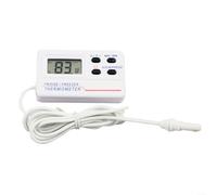 Digital Fridge Freezer Thermometer with Alarm, -50°C to 70°C Range, Magnetic Attachment for Refrigerator Cabinet Room Monitoring, Max Min Memory Function, White