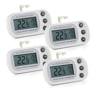 Digital Fridge Thermometer UK, XPJBKC 4Pcs Waterproof Fridge Temperature Thermometer with Large LCD Display Min/Max °C/°F Function, Freezer Thermometer for Freezer Refrigerator Aquarium