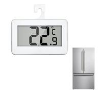 Digital Fridge Thermometer, Wireless Temperature Measuring Device, with Easy to Read LCD Display, Indoor Kitchen Thermometer, Waterproof, Moisture-Proof, Magnetic & Hook Attachment, White