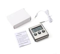 Digital Fridge Thermometer with Alarm, LCD Freezer Temperature Monitor, Max/Min Record, Stainless Steel Probe, Magnetic Mount for Refrigerator Room