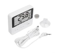 Digital Fridge Thermometer with External Sensor | Freezer Temperature Monitor for Kitchen Home Lab | Compact Plastic Metal Design | User Friendly Operation | White