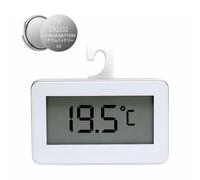 Digital Fridge Thermometer With Max Min Record, Large LCD Digital Fridge Freezer Thermometer Monitor With Magnetic Back And Hook For Refrigerator Freezer Kitchen Basement, °C °F Switchable, White