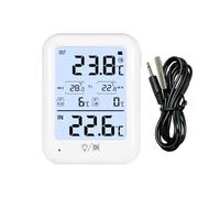 Digital Fridge Thermometer with Probe, High/Low Temp Alarm & 24H Max/Min Memory, Indoor/Outdoor LED Display with Backlight, External Sensor for Refrigerator Freezer