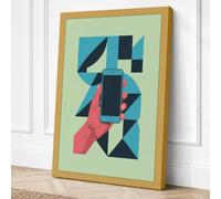 Digital Geometry Geometric Canvas Wall Art Print 24x16 Inch (61 x 41 cm)