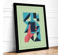 Digital Geometry Geometric Framed Wall Art Print A2 (59.4×42cm) Black, Wall Decor for Living Room, Bedroom, Office & Home, Ready to Hang, Art Gift
