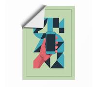 Digital Geometry Geometric Unframed Wall Art Print A4 (29.7×21cm), Wall Decor for Living Room, Bedroom, Office & Home, Art Gift