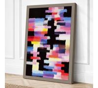 Digital Glitch Abstract Canvas Wall Art Print 36x24 Inch