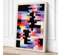 Digital Glitch Abstract Canvas Wall Art Print 36x24 Inch
