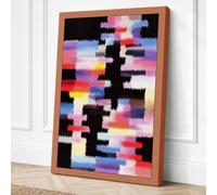 Digital Glitch Abstract Canvas Wall Art Print 36x24 Inch