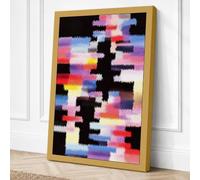 Digital Glitch Abstract Canvas Wall Art Print 36x24 Inch