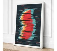 Digital Glitch Forms Canvas Wall Art Print 18x12 Inch