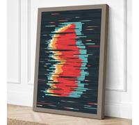 Digital Glitch Forms Canvas Wall Art Print 24x16 Inch