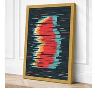 Digital Glitch Forms Canvas Wall Art Print 36x24 Inch