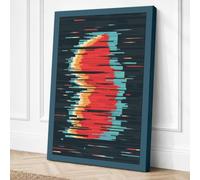 Digital Glitch Forms Canvas Wall Art Print 36x24 Inch
