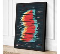 Digital Glitch Forms Canvas Wall Art Print 36x24 Inch