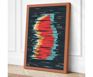 Digital Glitch Forms Canvas Wall Art Print 36x24 Inch