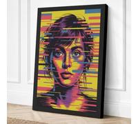 Digital Glitch Portrait Canvas Wall Art Print 18x12 Inch