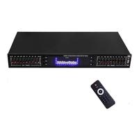 Digital Graphic Equalizer with LED Spectrum Display, High/Mid/Bass Independent Control, Remote Control for Radio Station, Recording Studio, Live Event