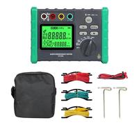 Digital Grounding Resistance Tester, 0~2000Ω Adjustable Grounding Resistance Tester, Automatic Measurement with One Button 0~600V Grounding Resistance Meter, Solar Voltage Measurement