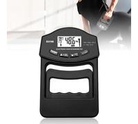 Digital Hand Power Meter 316lb Hand Dynamometer with 19 Sets Single Plates Intelligent Unique Grip Strength Trainer Electronic Handle Gauge Large LED Display (Black)
