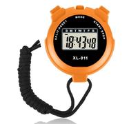 Digital Handheld Sports Stopwatch With Alarm, Multi-Function Stop-watch Timer with Large Display Date & Time, Stopwatch with12/24 Hours Clock, Stop.watch for Swimming, Running, Sports Training(Orange)