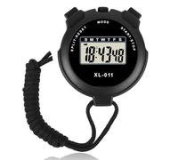 Digital Handheld Sports Stopwatch With Alarm, Multi-Function Stop-watch Timer with Large Display Date & Time, Stopwatch with12/24 Hours Clock, Stop.watch for Swimming, Running, Sports Training (Black)