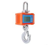 Digital Hanging Scale 1000kg Electronic Crane Scale with LCD Backlit Display, Portable Hook Weighing Scale for Industrial Construction Warehouse, Aluminum Alloy Shell, kg/lb Unit Switch(Orange)