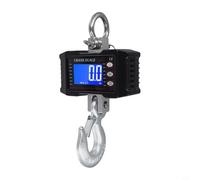 Digital Hanging Scale Crane Scale 1000kg Capacity with LCD Backlight Display Aluminum Alloy Shell and High Strength Steel Hook for Raw Materials (black)