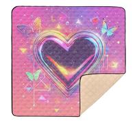 Digital Heart Peach Design Large Non-Slip Baby Care Play mat for Indoor Outdoor Non-Toxic foldablummy Time & Crawling Mat for Baby Toddler Infant, 50'' x 50''para juegos de