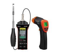 Digital Hot Wire Anemometer, Kethvoz HVAC Wind Speed Gauge Measure Air Velocity 0.1-30 m/s CFM/CMM Wind Flow 0-999900 ft3/minTemperature Humidity mit 2-in-1 Infrared Thermometer