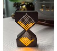 Digital Hourglass 1-30 Minute Freely Adjustable Gravity Timer Dynamic Flow Cube Led Night Light Hourglass Timer for Classroom Home Office Cooking (Black, Yellow Light Source)