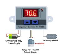 Digital Humidity Controller XH-W3005 12V 24V 220V Humidistat Hygrometer Humidity Control Switch Regulator + Humidity Sensor
