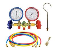 Digital HVAC Manifold Gauge with Hose and Hook 3 Way AC Diagnostic Refrigerants AC Gauges Set for R12 R22 R404A R134a Real-time detection(SET A)