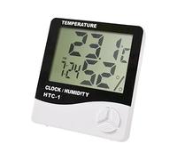 Digital Hygrometer Indoor Thermometer, Domestic Temperature Humidity Monitor Meter, Mini Hygrometer with Time & Alarm Clock