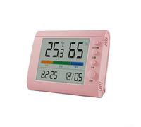 Digital Hygrometer Thermometer with Night Glow Color Display, Indoor Outdoor Humidity, Wall Mount Electronic Gauge for Home Bedroom Office(Pink（1）)